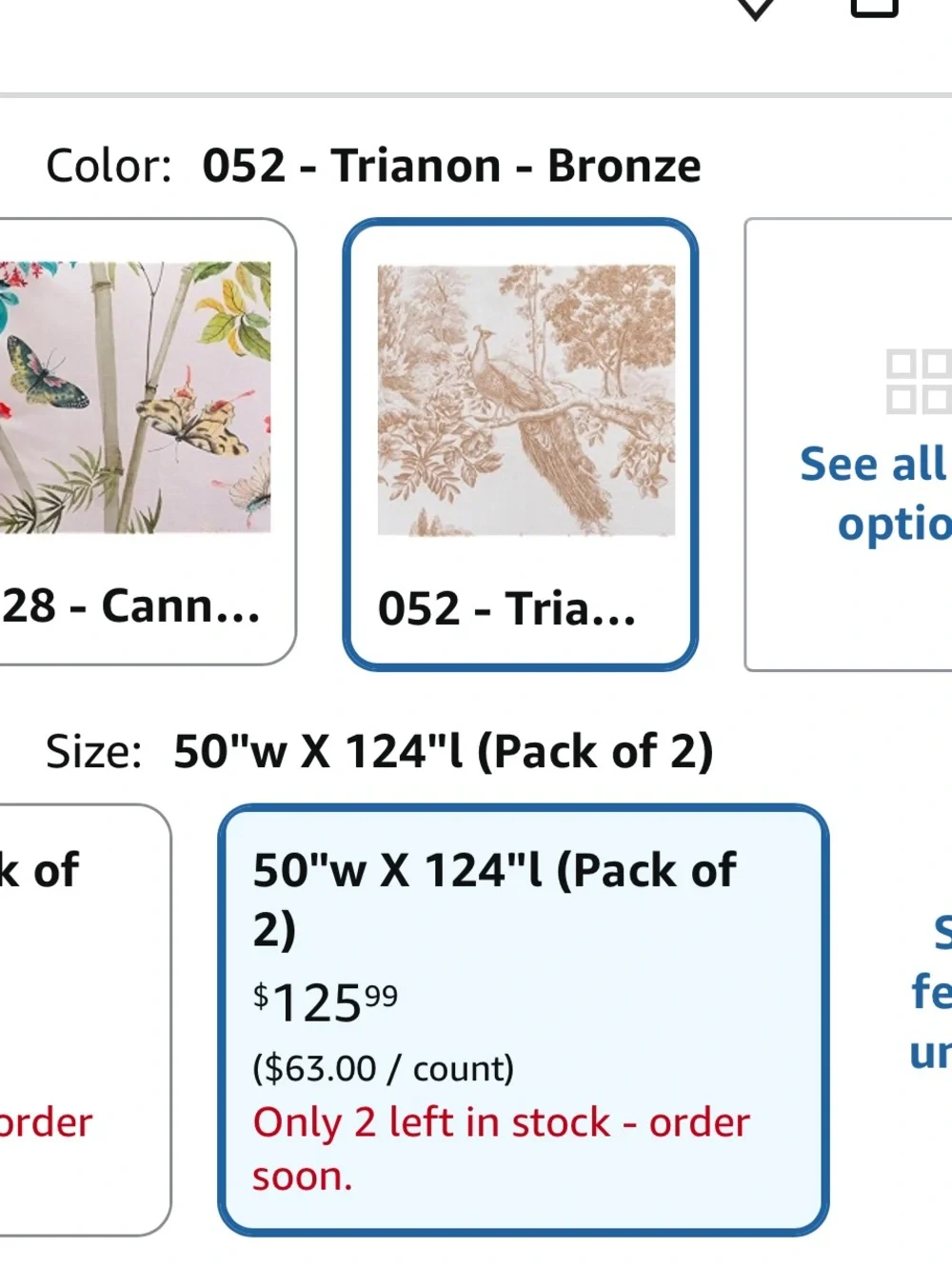 NWT Size 50x124” Maison d’Hermine French Inspired Bronze Trianon Curtains